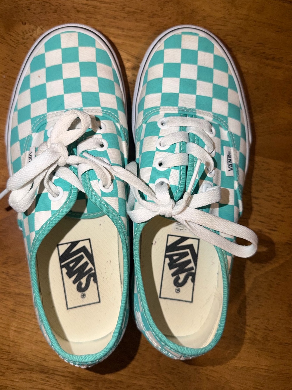 Vans Checkerboard Low Top Sneakers - Teal/White